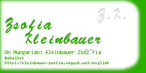 zsofia kleinbauer business card